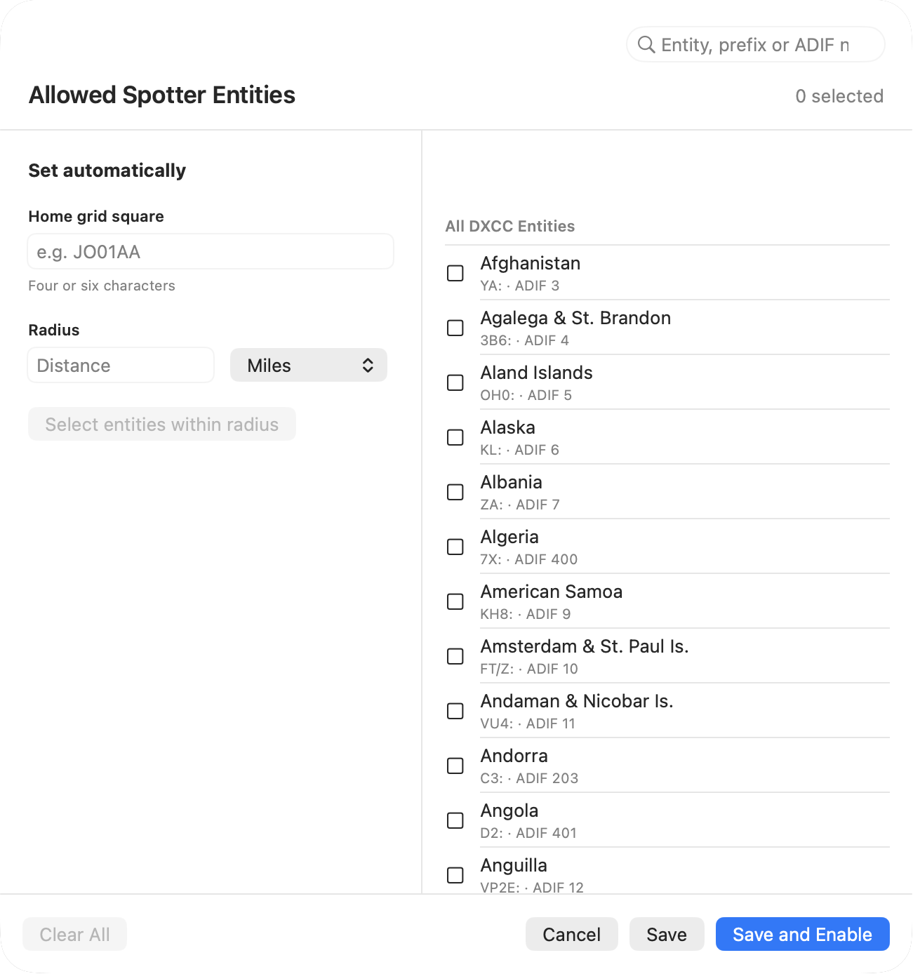 QCluster custom spotter selection window