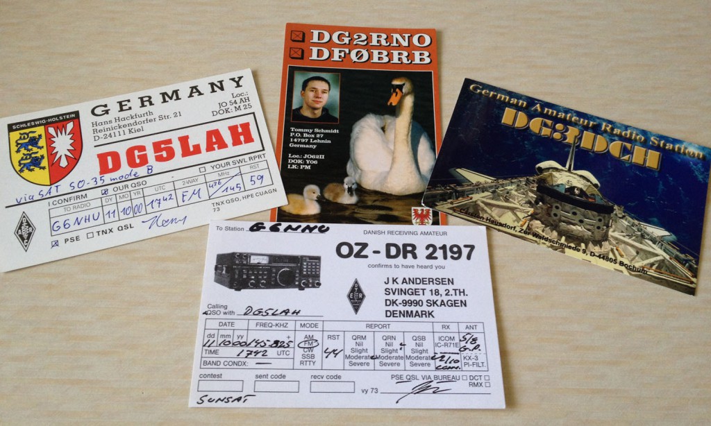 QSL cards for QSOs made via AO-35 Sunsat