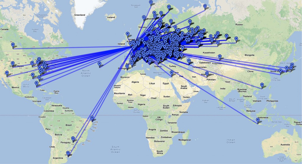 QSOs made during the UK DX BPSK63 contest 2013