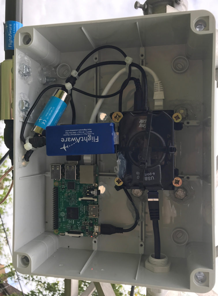 External ADS-B receiver using a Raspberry Pi and PoE to power it