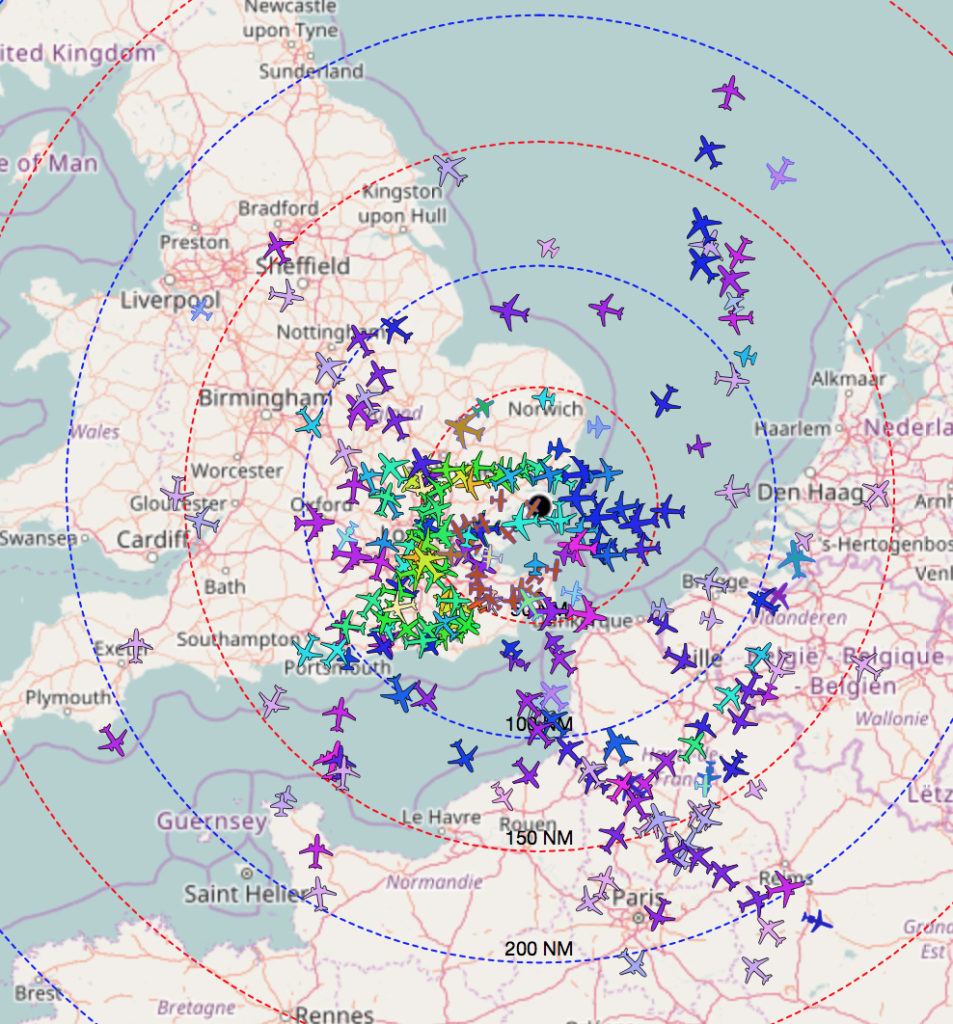 Over 375 aircraft being tracked simultaneously